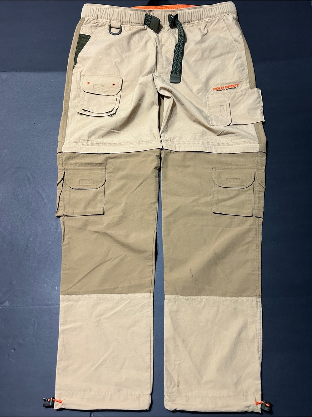 Polo by Ralph Lauren Two-Tone Convertible Cargo Pants in Beige and Tan